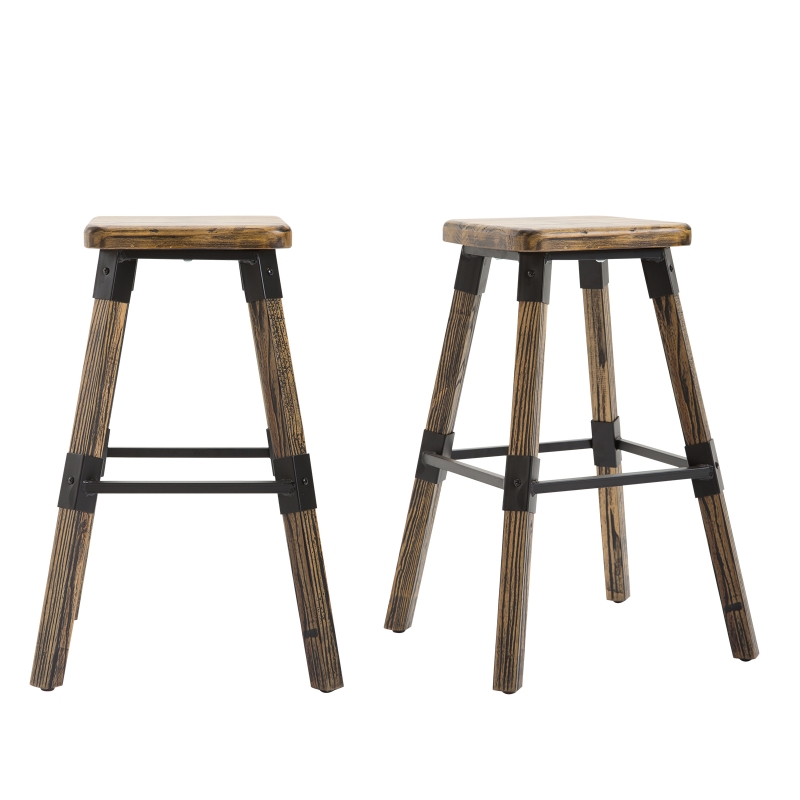Amazon.com: COSTWAY Wooden Saddle Stools Set of 2, 29-inch