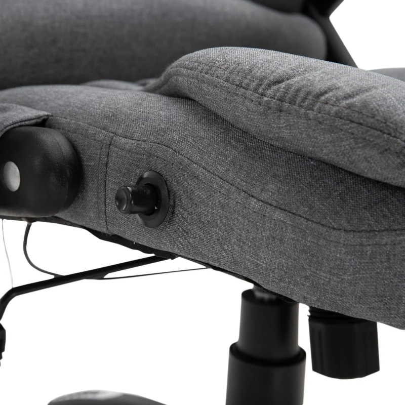 Vinsetto Adjustable Reclining Heating Massage Office Chair Linen Fabric - Grey