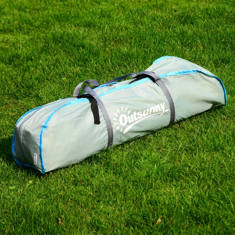 Outsunny 7' x 6' 2-Person Instant Tent with Rainfly - Green / Sky Blue