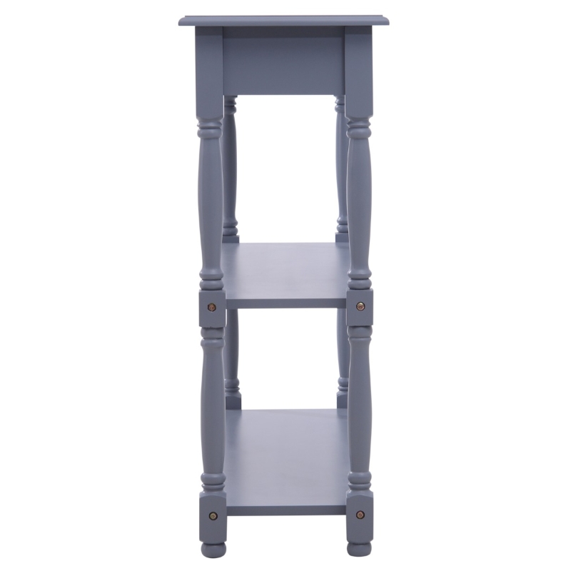 HomCom 40"W Modern Country Pine 3 Tier Wooden Entryway Console Table - Grey