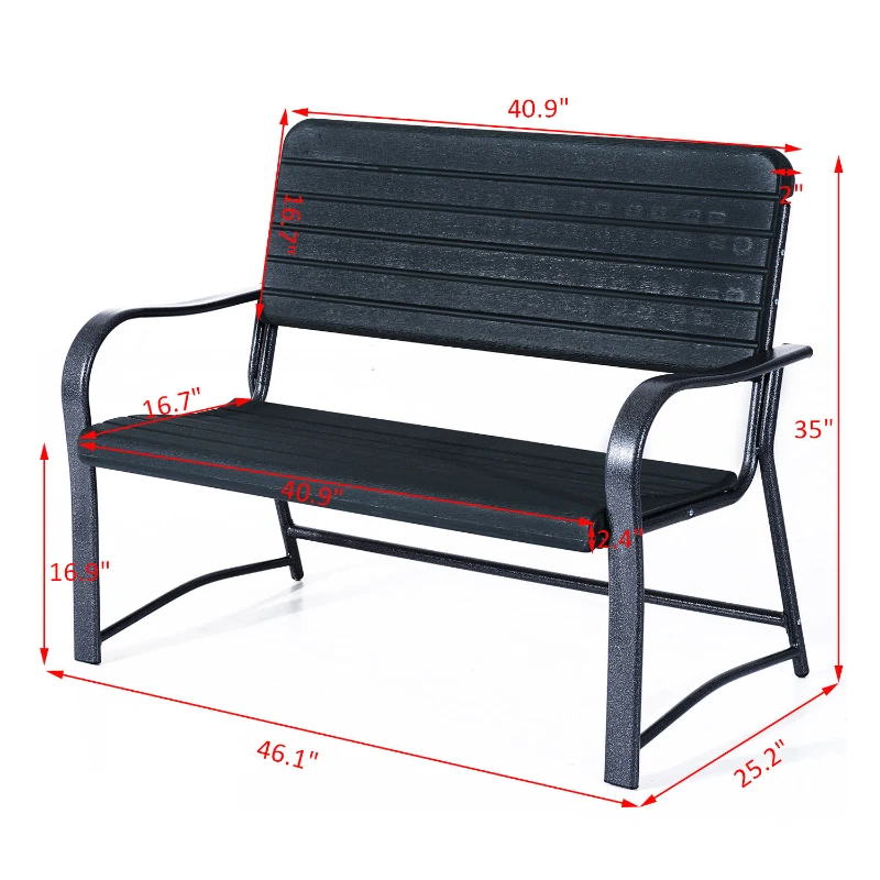 Outsunny 46” 2 Person Outdoor Bench