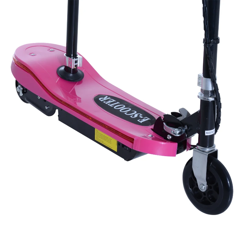Aosom Pink High-Powered 120W Motorized Kids Foldable Electric Scooter with LED Lights
