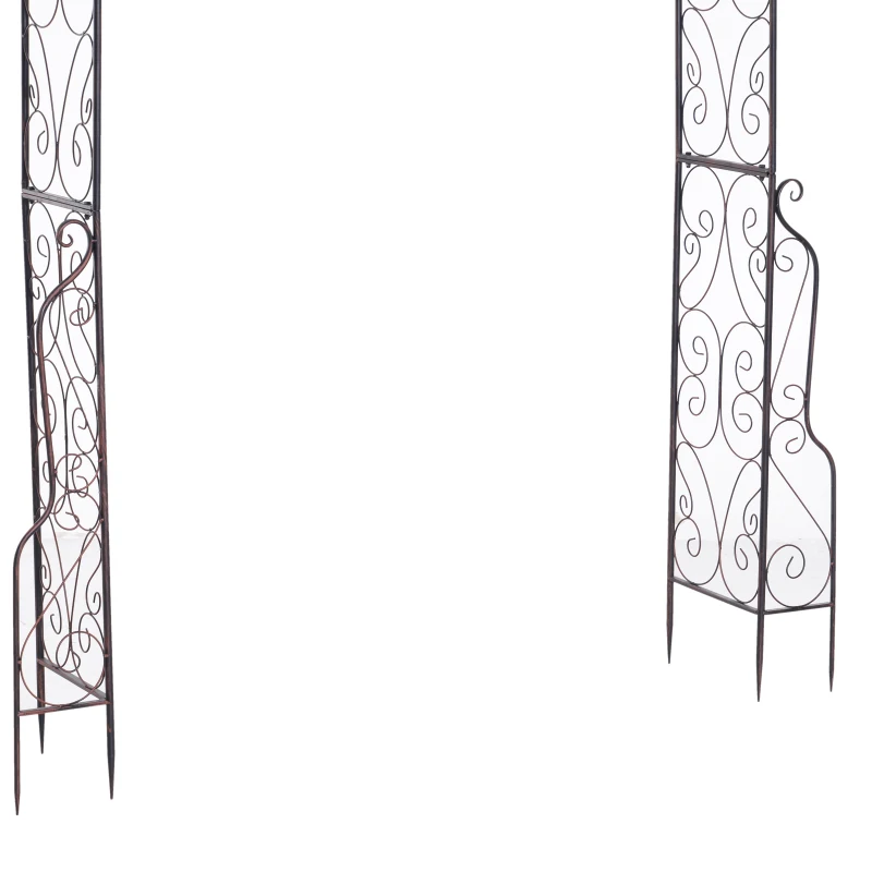 Outsunny 7.5' Metal Outdoor Garden Arch Arbor Trellis - Black Bronze