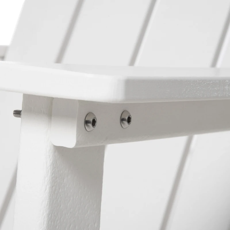 Outsunny Adirondack Chair, HDPE Fire Pit Chair, Weather Resistant Outdoor Chair for Patio, Garden, Backyard, Lawn, White