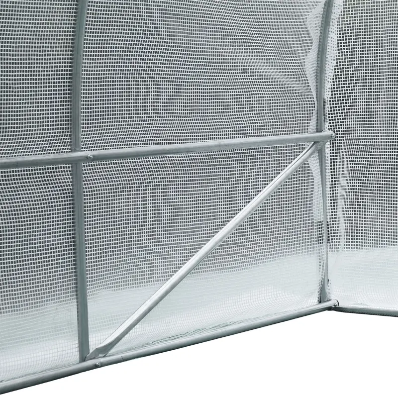 Outsunny 19' x 10' x 6' Large Walk-in Tunnel Greenhouse Garden Plant House, White