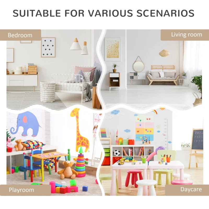 HOMCOM Kids Bookcase Multi-Shelf Book Rack with Mobile Drawer for Books, Toys, White