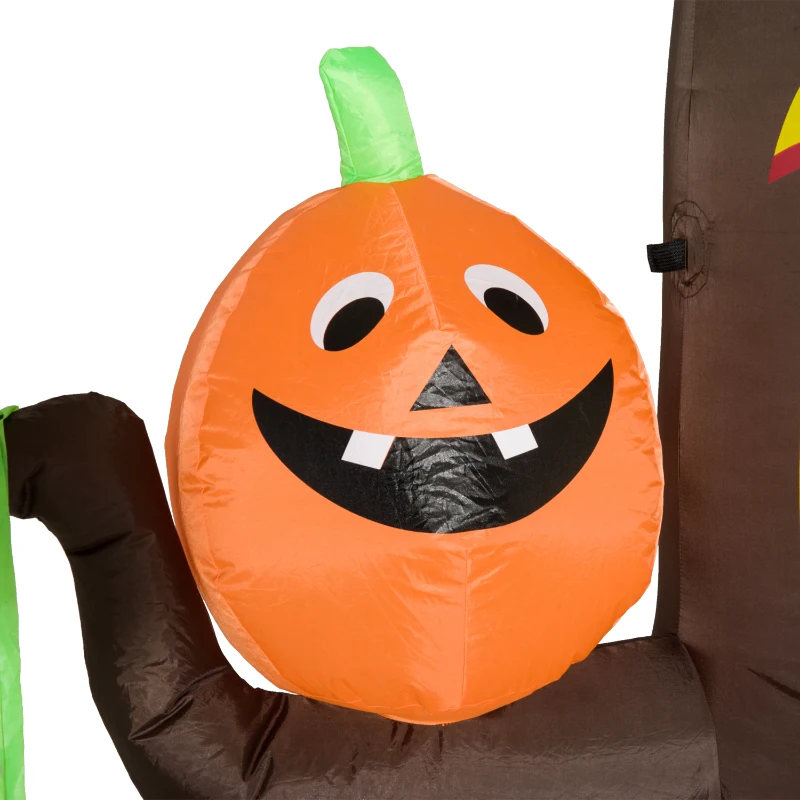 HomCom 8' Tall Outdoor Lighted Inflatable Inflatable Halloween Decoration - Haunted Tree with Jack-O-Lanterns