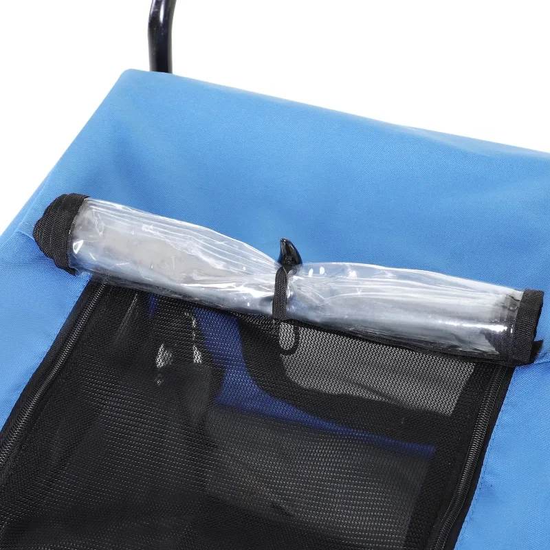 Aosom 3 Wheeled Cruiser Bike Trailer 2-in-1 Pet Jogging Stroller for Pets - Blue/ Grey