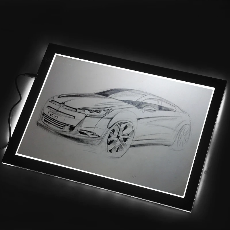 HomCom 14" LED Artist Stencil Board Tracing Table Light Box Pad