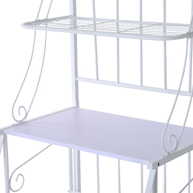 HomCom 66" Steel Indoor Bakers Rack (White)