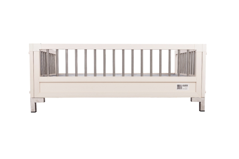 New Age Pet Raised Dog Bed with Memory Foam Cushion - Antique White Large