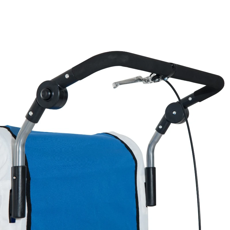 Aosom Elite Double Baby Bike Trailer Stroller Child Bicycle Jogger Swivel Wheel - Blue and Gray