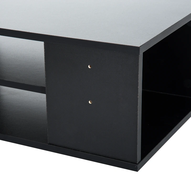 HomCom 48” Modern Wooden Floating Media Center Shelf Unit - Matte Black