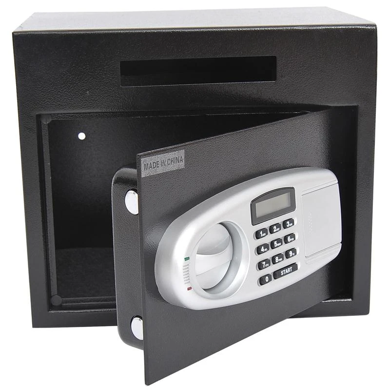 HomCom 14" x 10" x 12" Electronic Digital Home Security Safe Box - Black