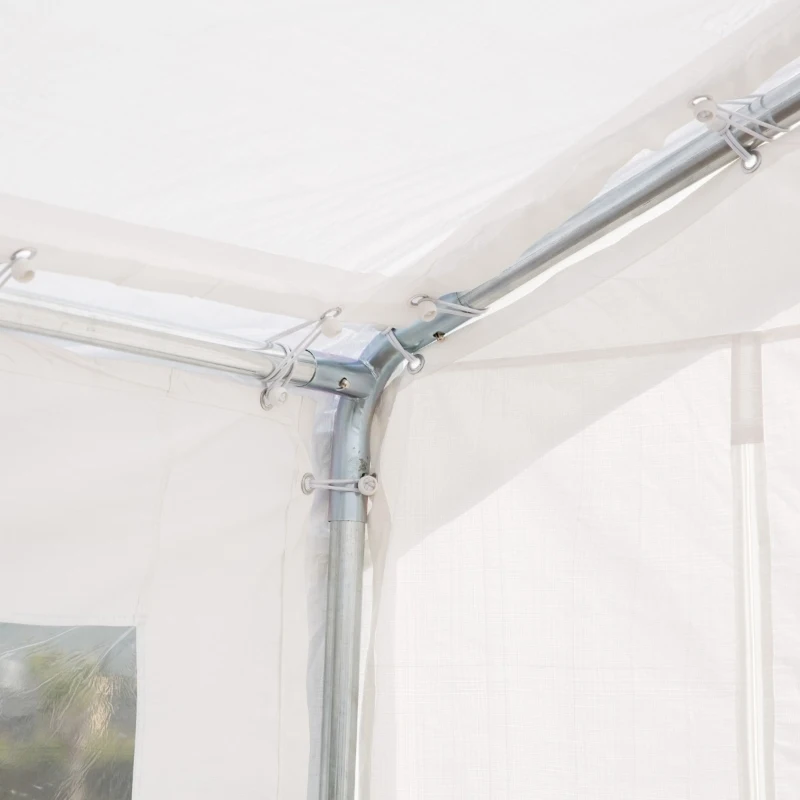 Outsunny 32" x 20" Outdoor Heavy Duty Carport Canopy Gazebo Wedding Party Tent Garage - White