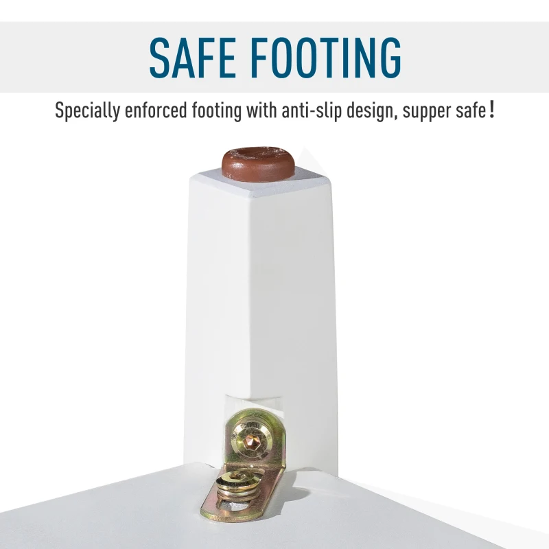 HomCom Modern 2-Tier Acacia Wood End Table Side Desk with Drawer - White