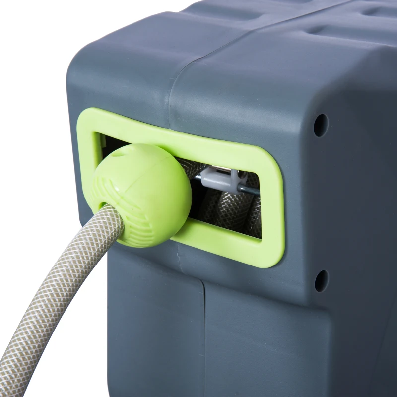 Outsunny 50’ Plastic Portable Outdoor Wall Mount Retractable Water Hose Reel