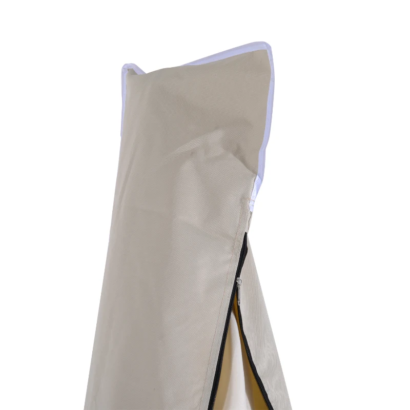 Outsunny Cantilever Patio Umbrella Cover, Outdoor Market Umbrella Protector with Zipper, Cord Lock, Beige and Coffee