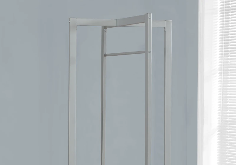 Monarch 72" Contemporary Modern Metal Framed Free Standing Coat Rack - Silver Finish