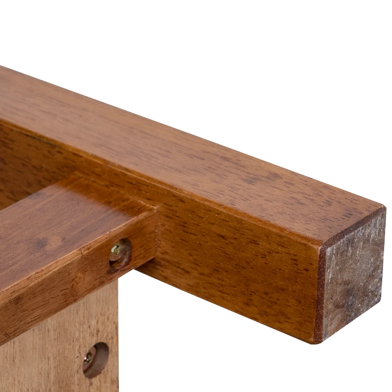 HomCom Modern 2-Tier Acacia Wood End Table Side Desk with Cup Holder and  Lower Shelf - Dark Oak