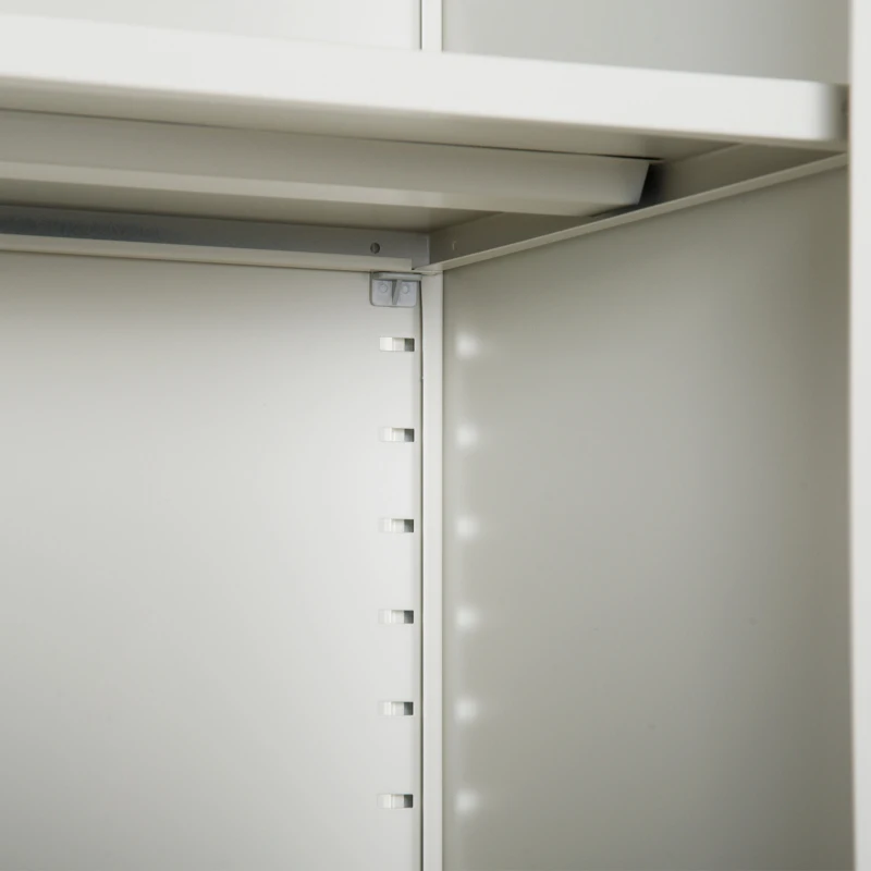 Vinsetto 72” Tall Steel Large Freestanding Commercial Warehouse Utility Storage Cabinet - Cream White