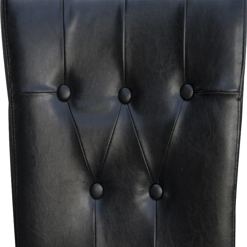 HomCom 42" Modern Bar Height Faux Leather Tall Dining Chair Stool - Black
