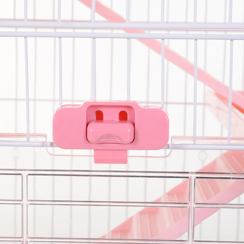 PawHut 6-level Indoor Rabbit Enclosure Small Animal Hutch Pink