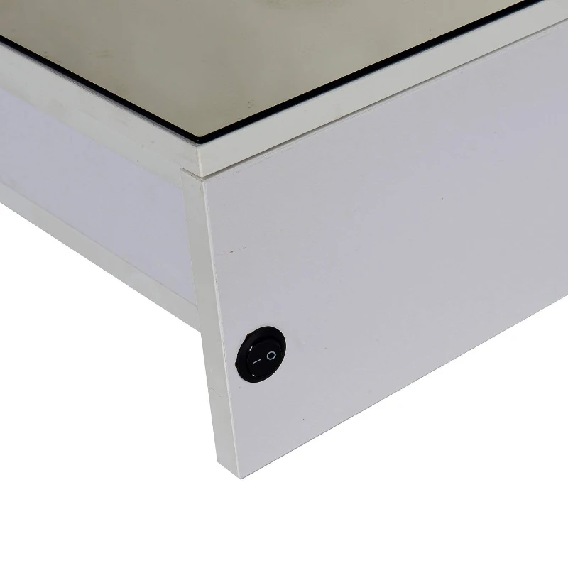 HomCom Vertical 32" LED Illuminated Bathroom Wall Mirror Medicine Cabinet - Dual Strip LEDs