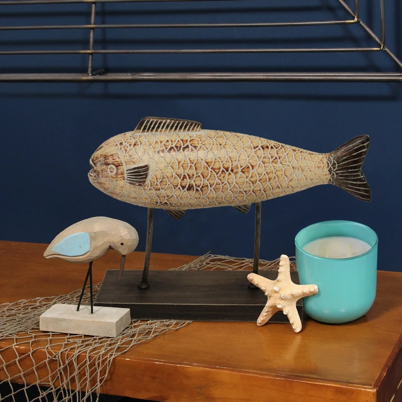 Stratton Wood Fish Table Top Sculpture