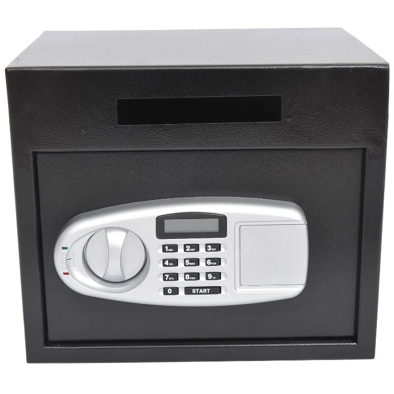 HomCom 14" x 10" x 12" Electronic Digital Home Security Safe Box - Black