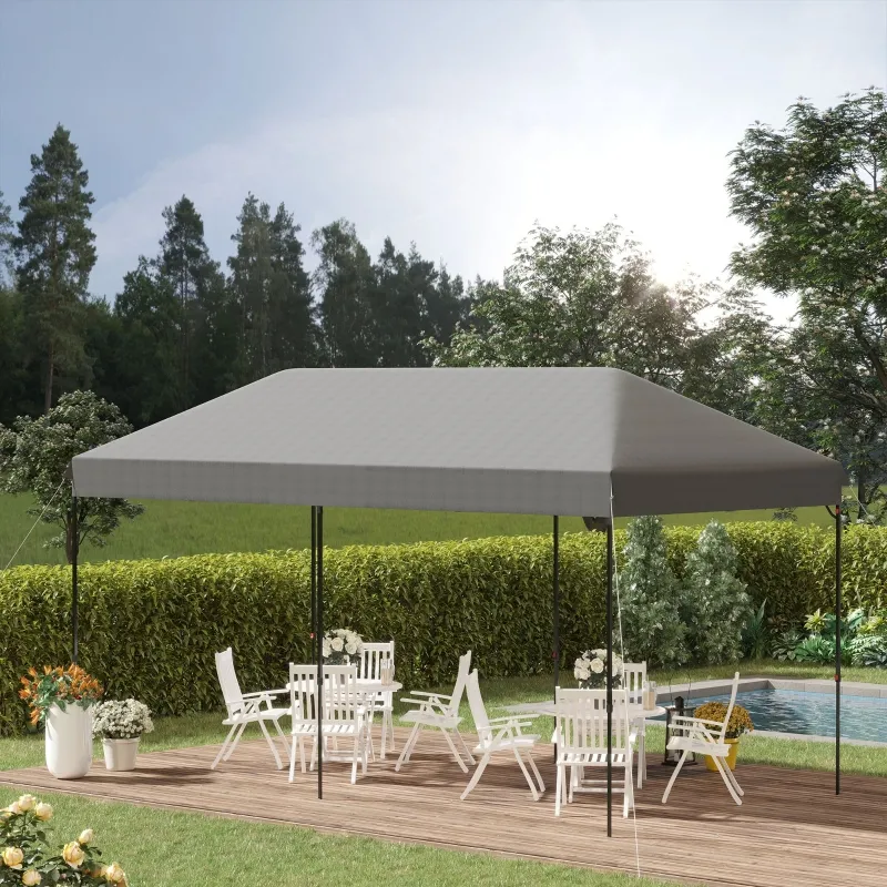 Outsunny 10' x 20' Pop Up Canopy Tent, Instant Sun Shelter, Tents for Parties, Height Adjustable, with Wheeled Carry Bag, for Outdoor, Garden, Patio, Gray