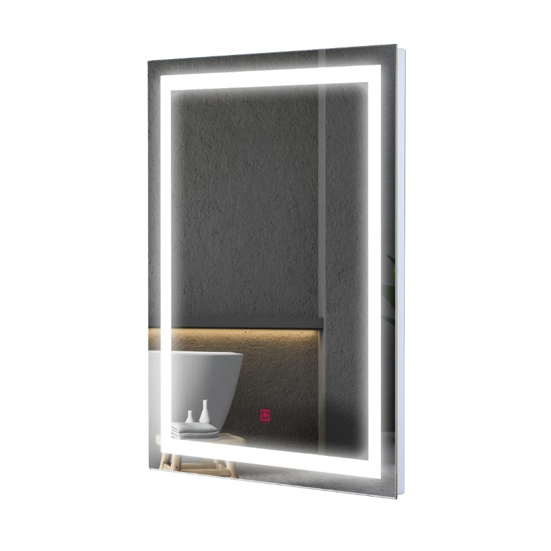 HomCom Modern Touch Activated MUA 36" Illuminated Mounted Bathroom Wall Mirror Defogger - Clear