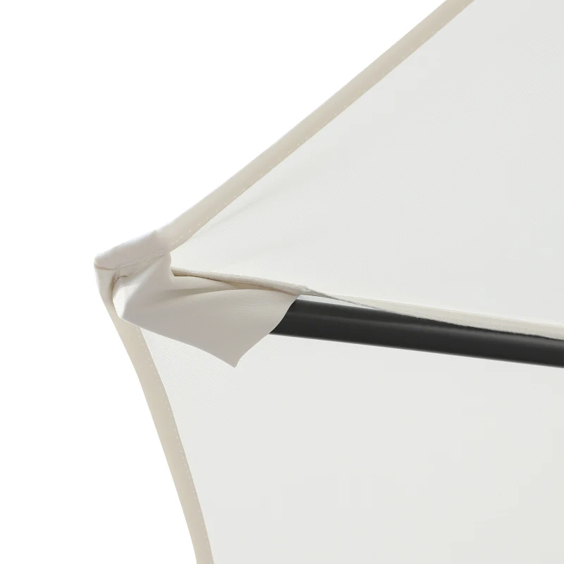 Outsunny 10' Hanging Tilt Offset Cantilever Patio Umbrella with 6-Level Adjustable Angle, Base Stand, UV Fighting Canopy, & 360° Rotation, Cream White