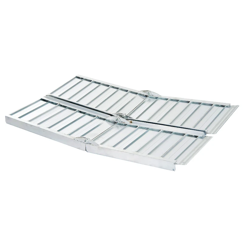 HomCom 8' Portable Traveling Convenient Mobility Ramp Carpeted Aluminum Side Walls Folding
