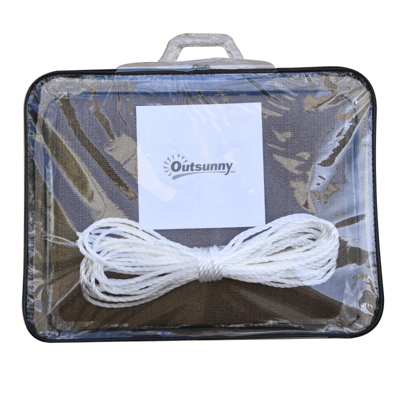 Outsunny Rectangle Sun Shade Sail, UV Protective Outdoor Canopy with Carrying Bag - Ideal Patio & Garden Cover, Beige