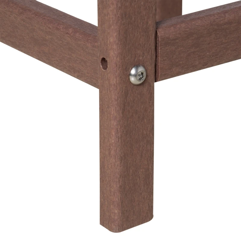 Outsunny Patio Side Table, 15" Square Outdoor End Table, HDPE Plastic Tea Table for Adirondack Chair, Backyard or Lawn, Brown