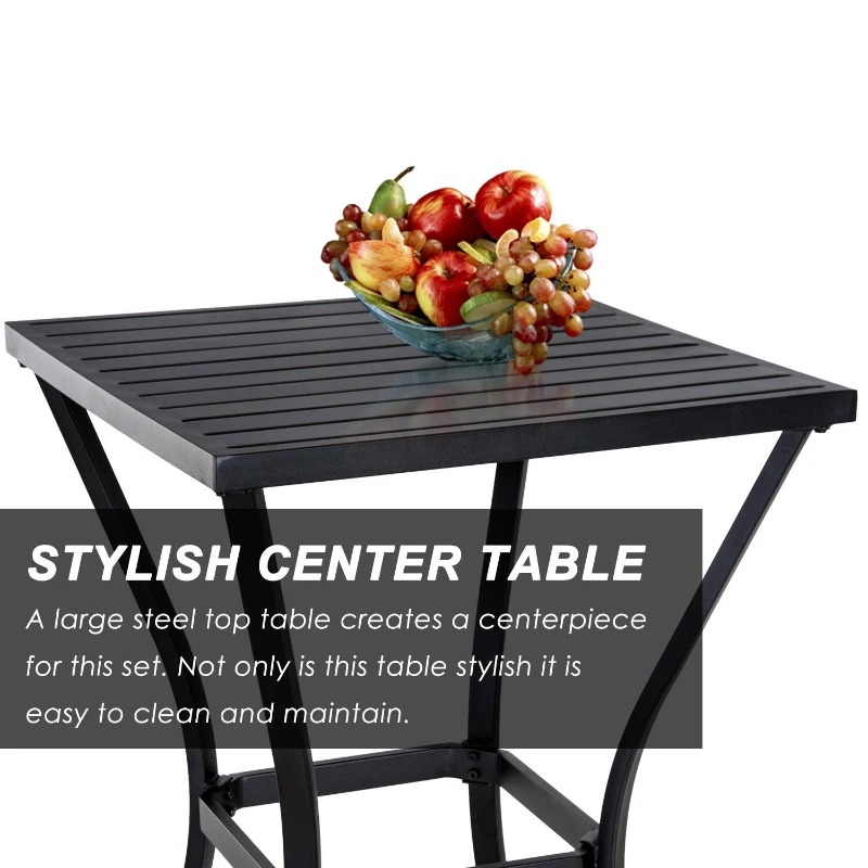 Outsunny 3pc Rattan Wicker Bistro Set, Outdoor Patio Bar Table and Chair Stool Garden Furniture