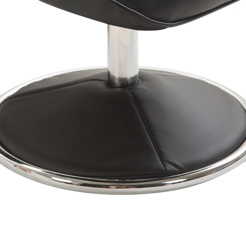 HOMCOM PU Leather Modern Swivel Recliner Chair with Ottoman Set - Black