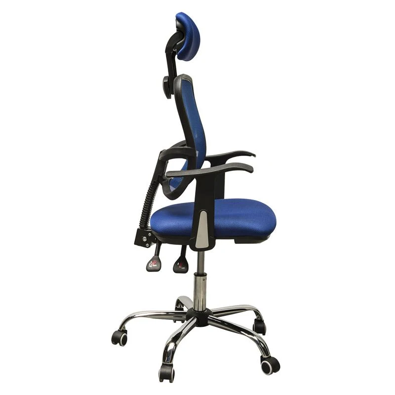 HomCom Adjustable Mesh High Back Computer Desk Office Task Chair w/ Headrest - Blue