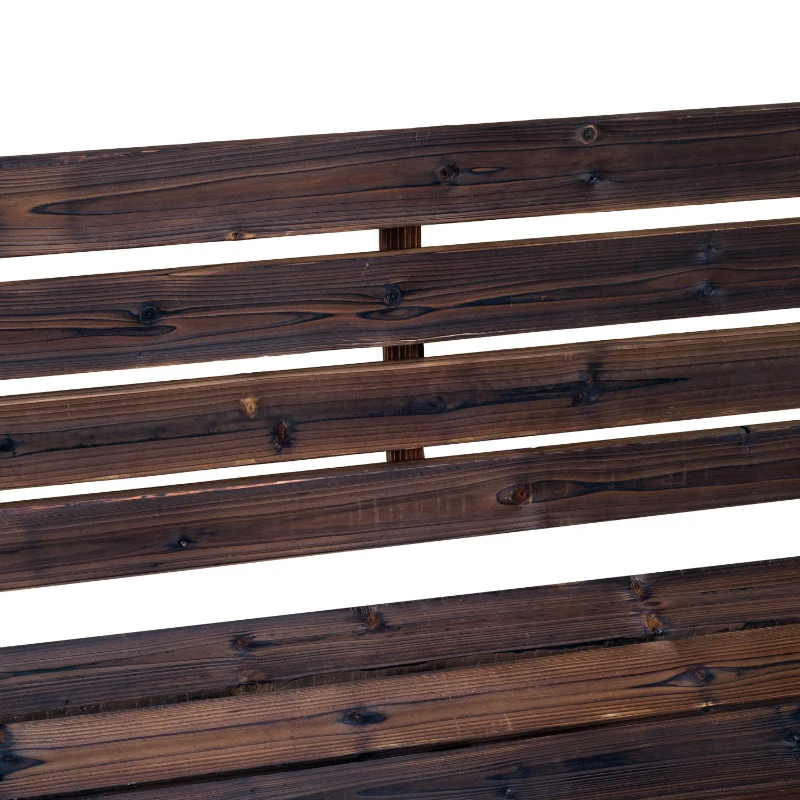 Outsunny Rustic Wooden Outdoor Garden Chair Patio Wagon Wheel Bench Seat