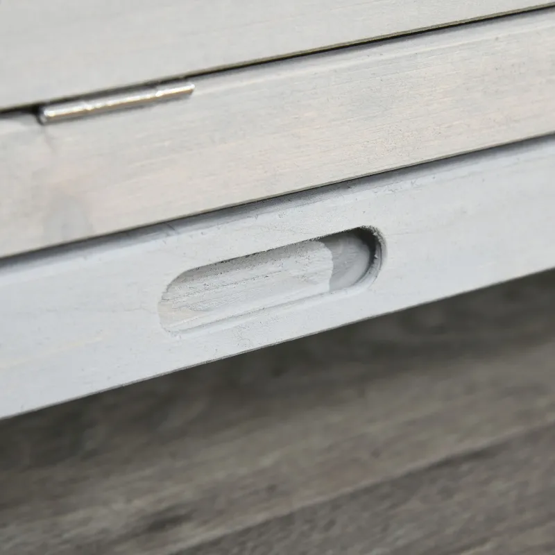 PawHut 3-Tier Wooden Hamster Cage, Small Animals Hutch with Ladders, Light Grey