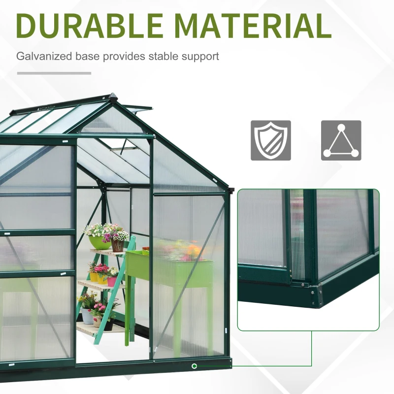 Outsunny 6' x 8' x 7' Polycarbonate Portable Walk-In Garden Greenhouse
