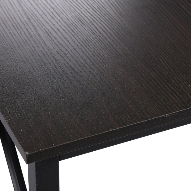 HOMCOM Heavy Duty Office Writing Desk Computer Table w/ Adjustable Feet Wood Grain Black