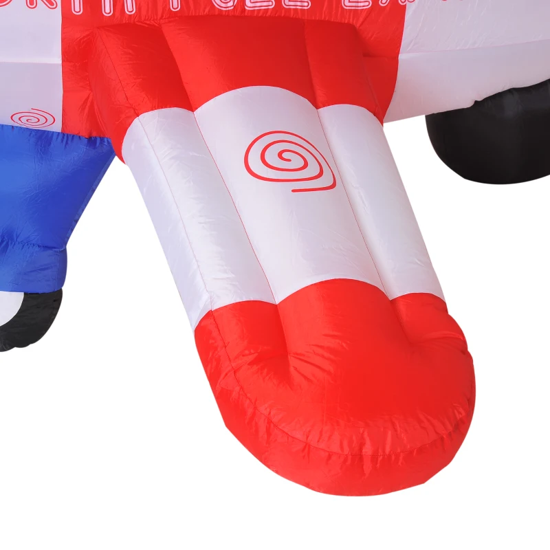 HomCom 8' Outdoor Animated Christmas Inflatable Pilot Santa in Propeller Plane