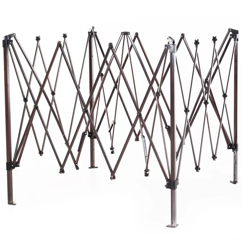 Outsunny 11'x11' Pop-Up Gazebo, Portable 2-Tier Party Tent with Carrying Bag, Weather-Resistant Canopy, Ideal for Outdoor Events, Khaki