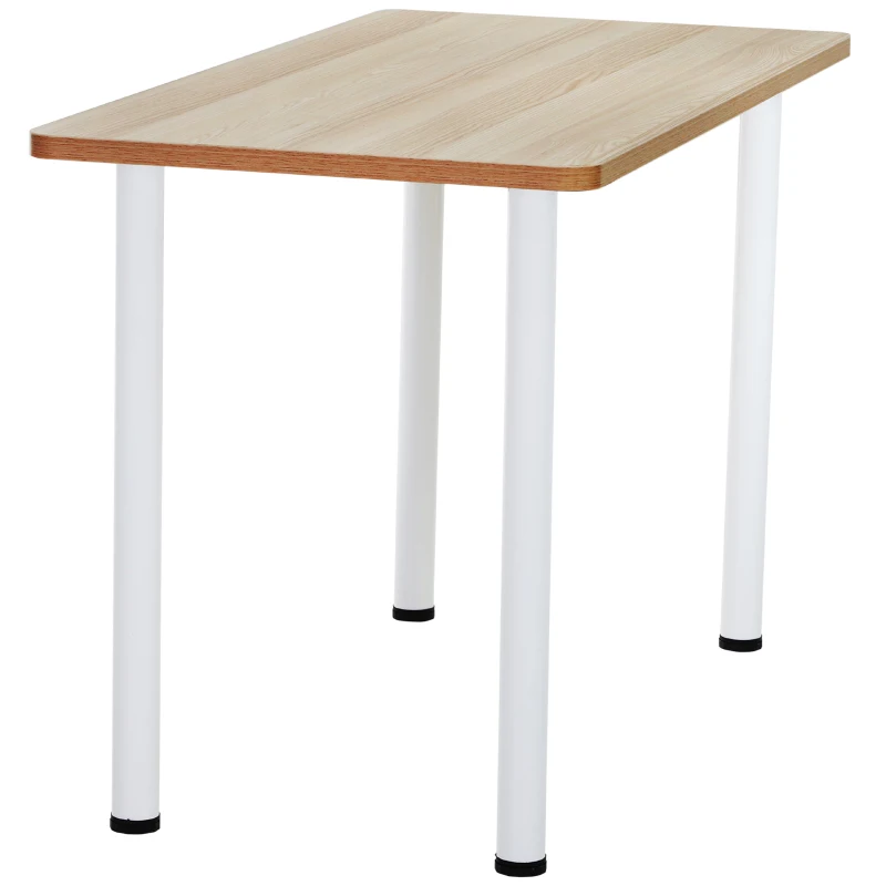 HOMCOM Modern Dining Table Office Working Desk Wood Top with Stainless Steel Leg