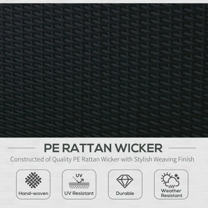 Outsunny 7 Piece Set Rattan Sofa Luxury Modular Conversation Outdoor Furniture - Deep Blue