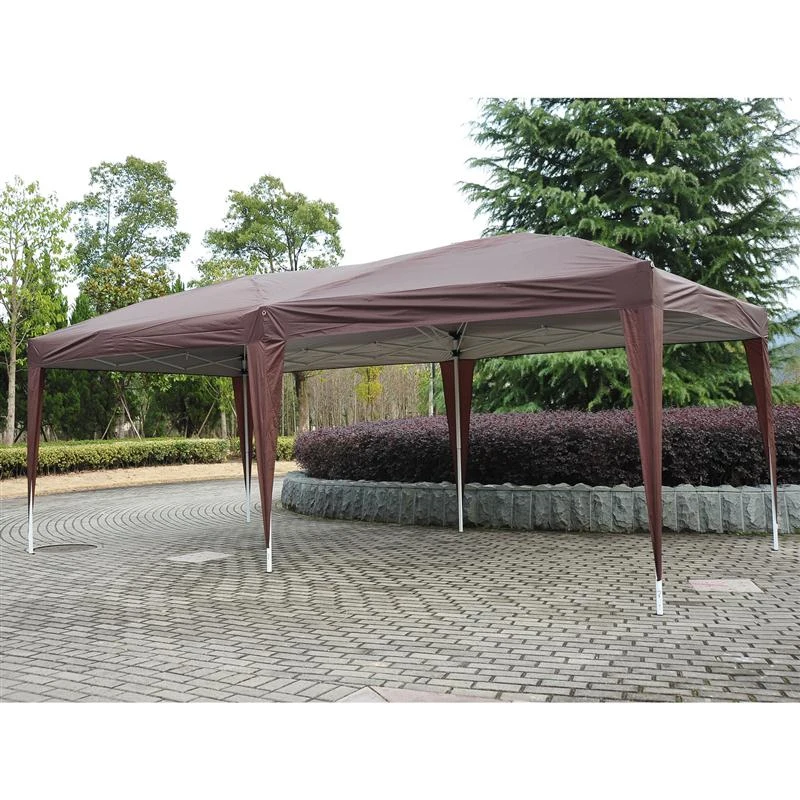 Outsunny 10’ x 20’ Outdoor Portable Pop-Up Instant Canopy Event Party Tent - Brown