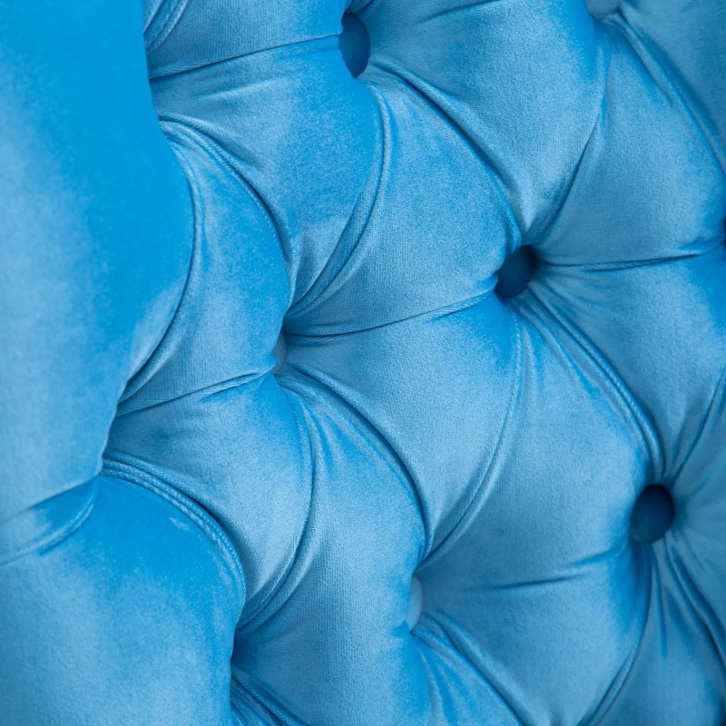 HomCom Elegant Royal High Back Velveteen Tufted Accent Chair, Blue