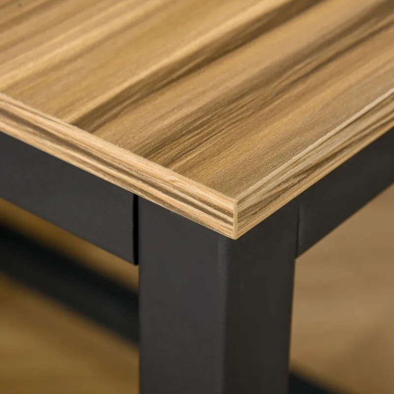 HOMCOM Two Person Computer Writing Desk, Double Workstation for Home Office, Oak